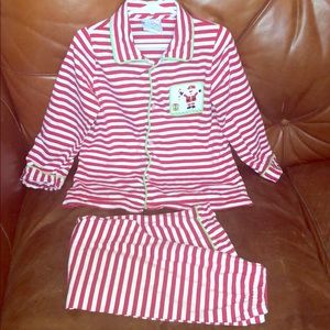 EUC Boutique Santa Christmas Smocked Pajama Set 4